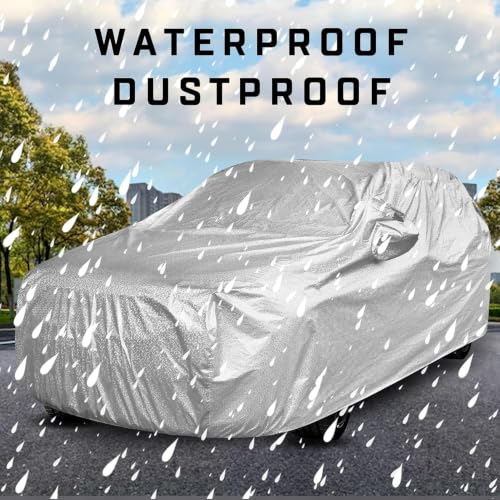 Image of Auto Hub Car Cover Compatible with MG Majestor with Mirror Pocket, Soft Cotton Lining, Majestor Car Cover Waterproof - Metallic Silver