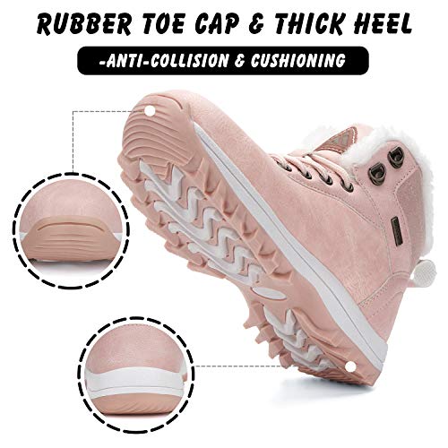 Mishansha Boy's Girl's Winter Snow Boots Waterproof Kids Hiking Boots Cold Weather Outdoor Fur Lined Warm Walking Boot Shoes3