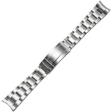 HiCycle2 Oyster Watch Band Replacement For Rolex Daytona GMT Datejust Submariner 20mm 16013 16030 16233 16618 Solid Stainless Curved Interface Steel Adjustable (Silver,brush)