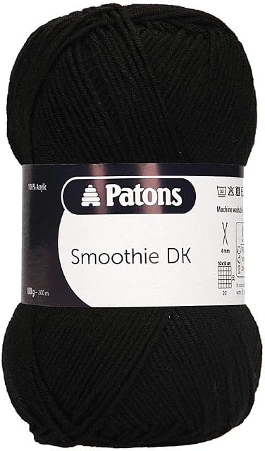 Patons Knitting Yarn, Acrylic, Black, One Size