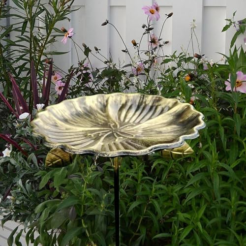 Style rustique polyvalent pour ce bain d'oiseaux sur piquet stable