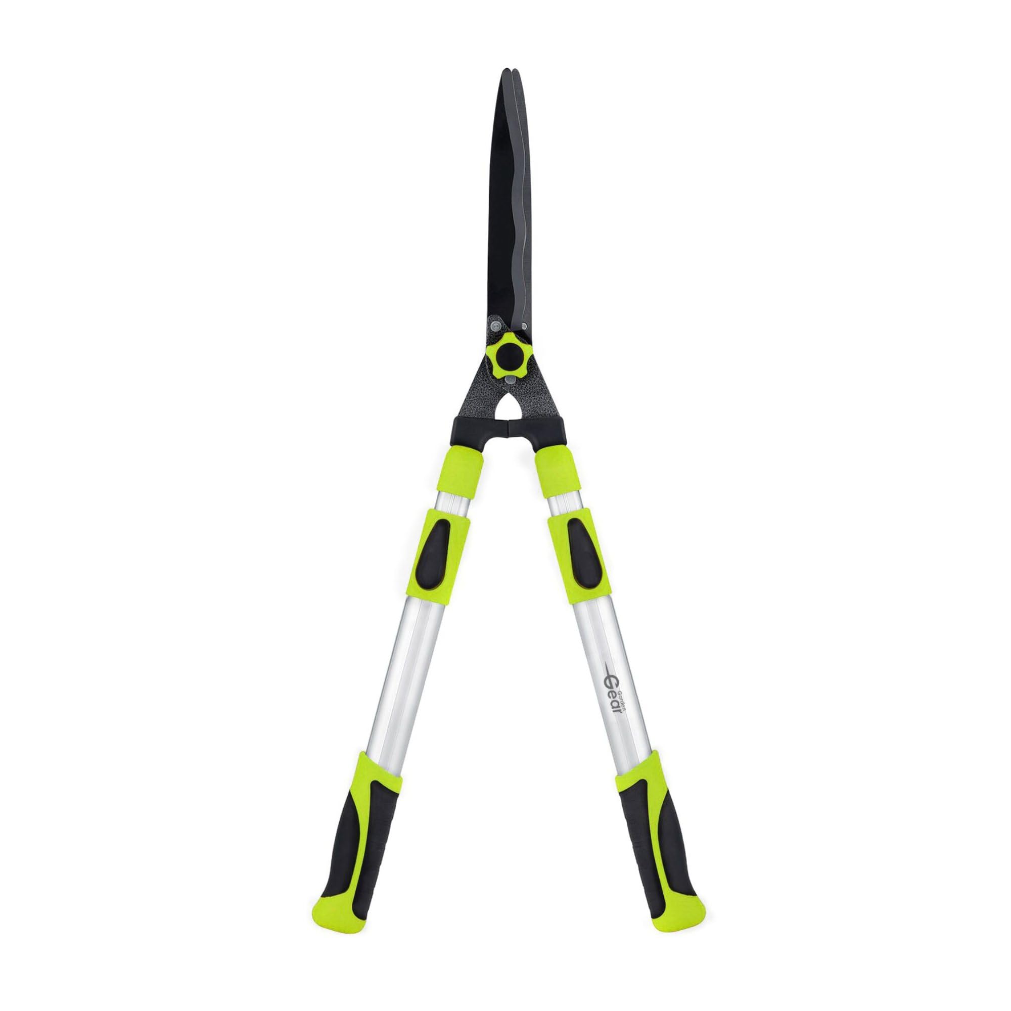 Garden Gear Silver & Green Telescopic Hedge Shears Precision Cutting Extended Reach Comfort Grips 64-84Cm Reach Ideal For Hedges, Shrubs, And Topiary Plants