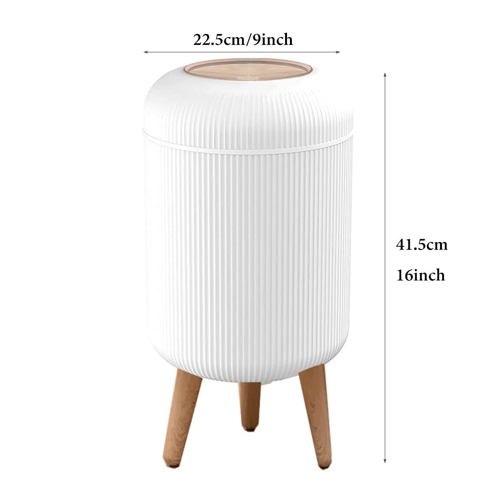 Cubo plástico estrecho 10L con patas diseño moderno cocina baño(/White)