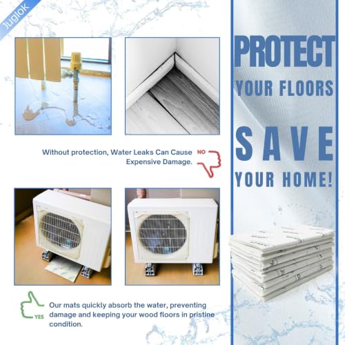 Image of 20 Pcs Water Absorbent Mats - 13.8 inch x 15.8 inch Reusable Water Absorbing Pads for Home, Kitchen, Garage, and Basement - Hand-Wringable Quick-Dry Water Absorbers (1 Pack, 20 Pcs)