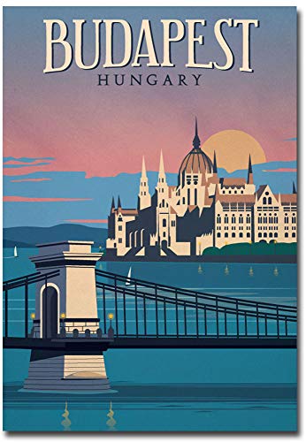 Imán decorativo vintage Budapest 2.5" x 3.5"