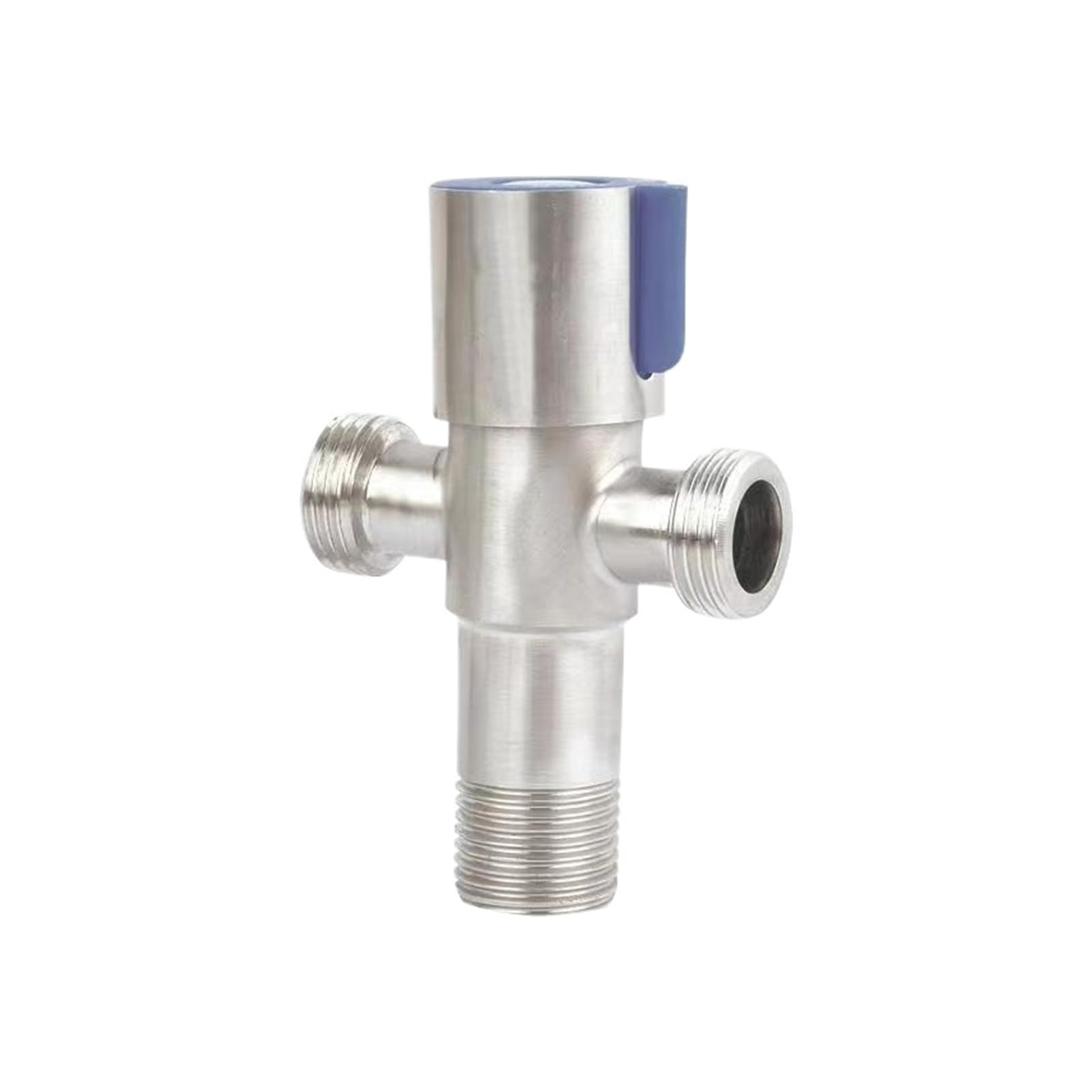 Bvhisehp Blue 2Hole G1/2 Thread Stainless Steel Angle Stop Valve Hot Cold Water Control Triangle Connector For Toilet Basin Water Heater Bathroom Plumbing(Blue 2Hole)