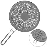 Letos 11 inch Silicone Splatter Screen,High Heat Resistant Oil Splash Guard,Folding Handle Splatter...