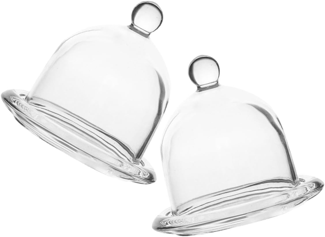 Unomor Glass Cake Stand with Dome Lid and Base, Large Covered Dessert Display Plate for Birthday Parties, Home, and Restaurant – 2pcs Set