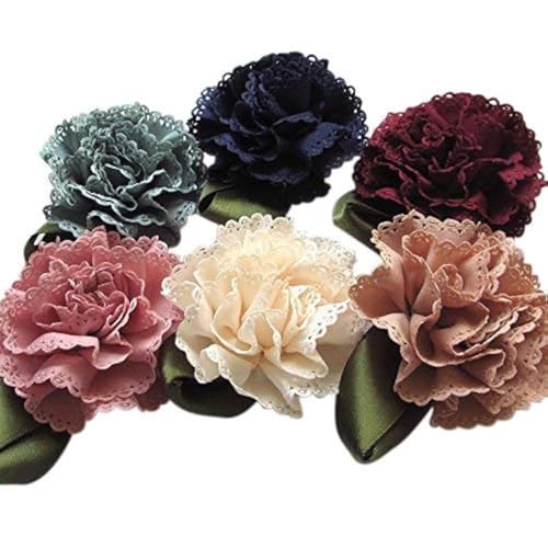 18pcs Fabric Ribbon Flowers Bows Appliques Craft Wedding Dec Bulk A0444 (Multi-Color)
