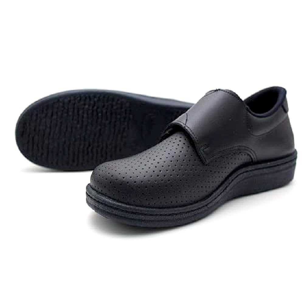 Zueco Cerrado Hombre Tira Adhesiva Piel peforada - 293 para: Hombre