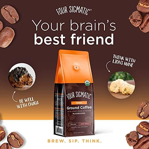 Four Sigmatic Mushroom Ground Coffee with Lion's Mane, Think, Dark Roast, 340g