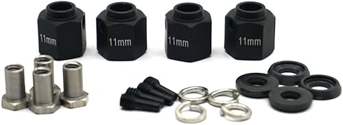 Miniatura 9 de MOHERO Bujes de rueda hexagonales de aleación de aluminio de 0.354 in de grosor y 0.472 in para Trx4 110 RC modelo Crawler (rojo, 0.354 in)