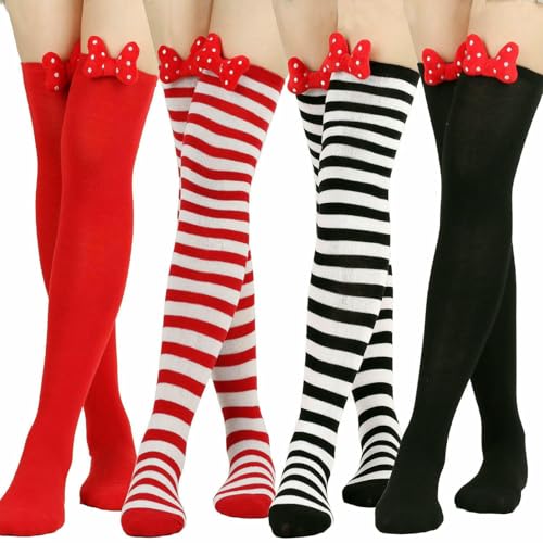 3 pairs - cute bow knee-length socks3