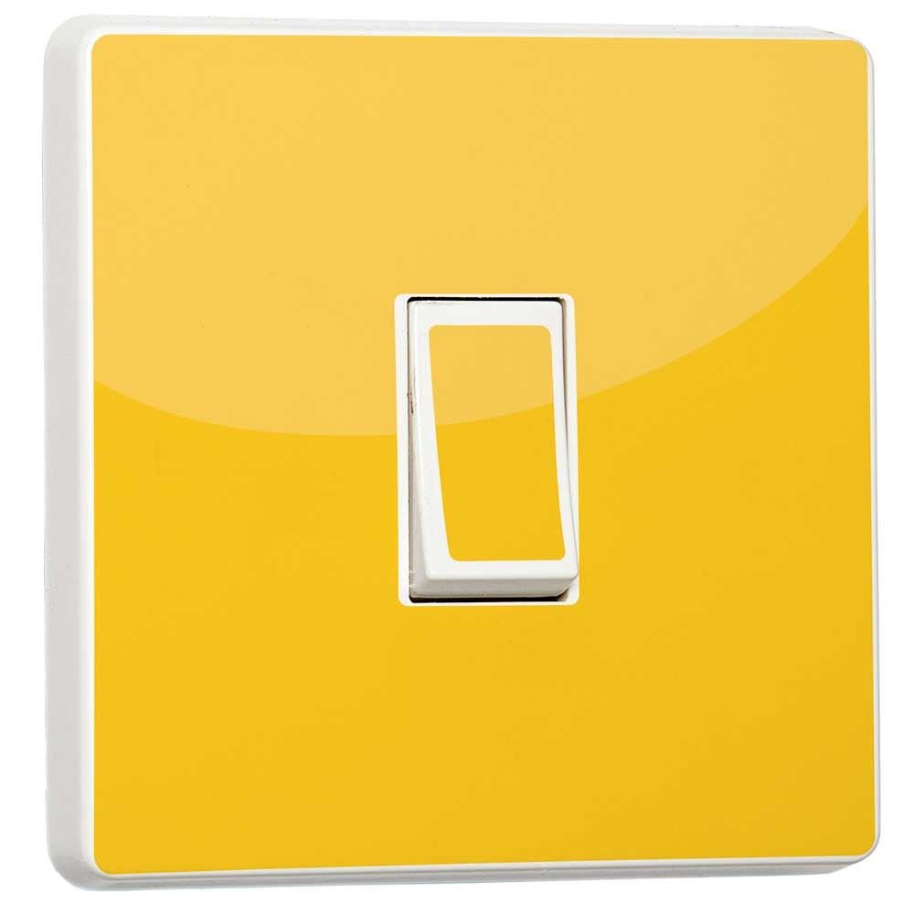 Stika.co Yellow Pack Of 2 Plain Vinyl - Single Light Switch Cover Sticker - Self-Adhesive Vinyl Room Decor - Home Decor Improvements