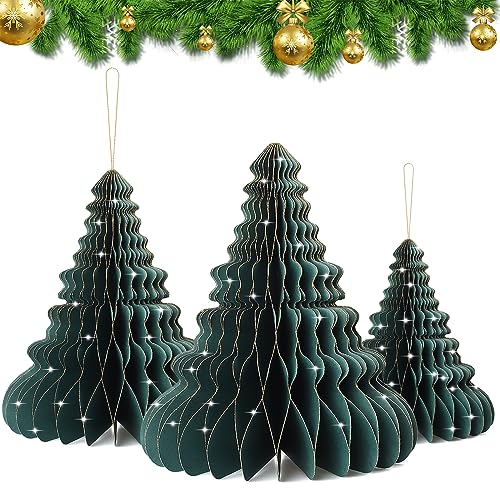 EKKONG Papier Weihnachtsbaum Deko 3er Set Deko Tannenbaum...