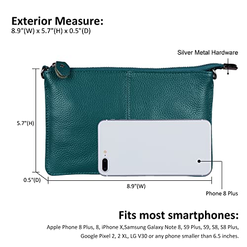 Image of befen Genuine Leather Wristlet Clutch Wallet Purses Small Crossbody Bags for Women with RFID Blocking Card Slots