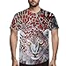 Produktbild Luckycat Unisex 3D Druckten Sommer-beiläufige Kurze Hülsen-T-Shirts T-Stücke Unisex Print Schmale Passform T Shirts mit Karikatur Leopardenmuster 3D