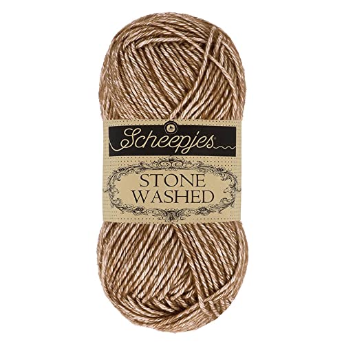 Image of Scheepjes Stone Washed Yarn, 50 g (1.76 oz) Skein - 822 Brown Agate
