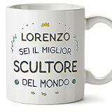 mugffins tazza personalizzata in ceramica per scultore uomo 11 oz / 350 ml - in italiano - migliore del mondo - idea regalo per compleanno, anniversario, natale, laurea