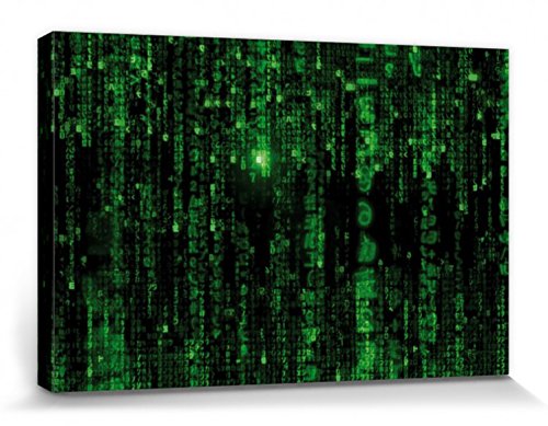 1art1 Matrix Poster Matrix Code, Grüner Regen Bilder Leinwand-Bild Auf Keilrahmen | XXL-Wandbild Poster Kunstdruck Als Leinwandbild 120x80 cm