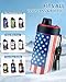 JOOPETALK Universal Can Cooler with Lid Fits All 12oz Cans& Bottles, 100% Leak-Proof Water Bottle, 4-in-1 Insulated Can Cooler for Beer, Soda & Energy Drinks, Dishwasher Safe (American Flag)