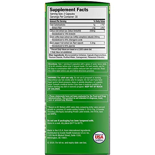 Forskolin For Weight Loss, Purely Inspired Forskolin + Lean, Lose Weight With Green Coffee Bean Extract, Weight Loss Pills For Women & Men, Weightloss Essentials, Non-Stimulant, 60 Count #TOP7