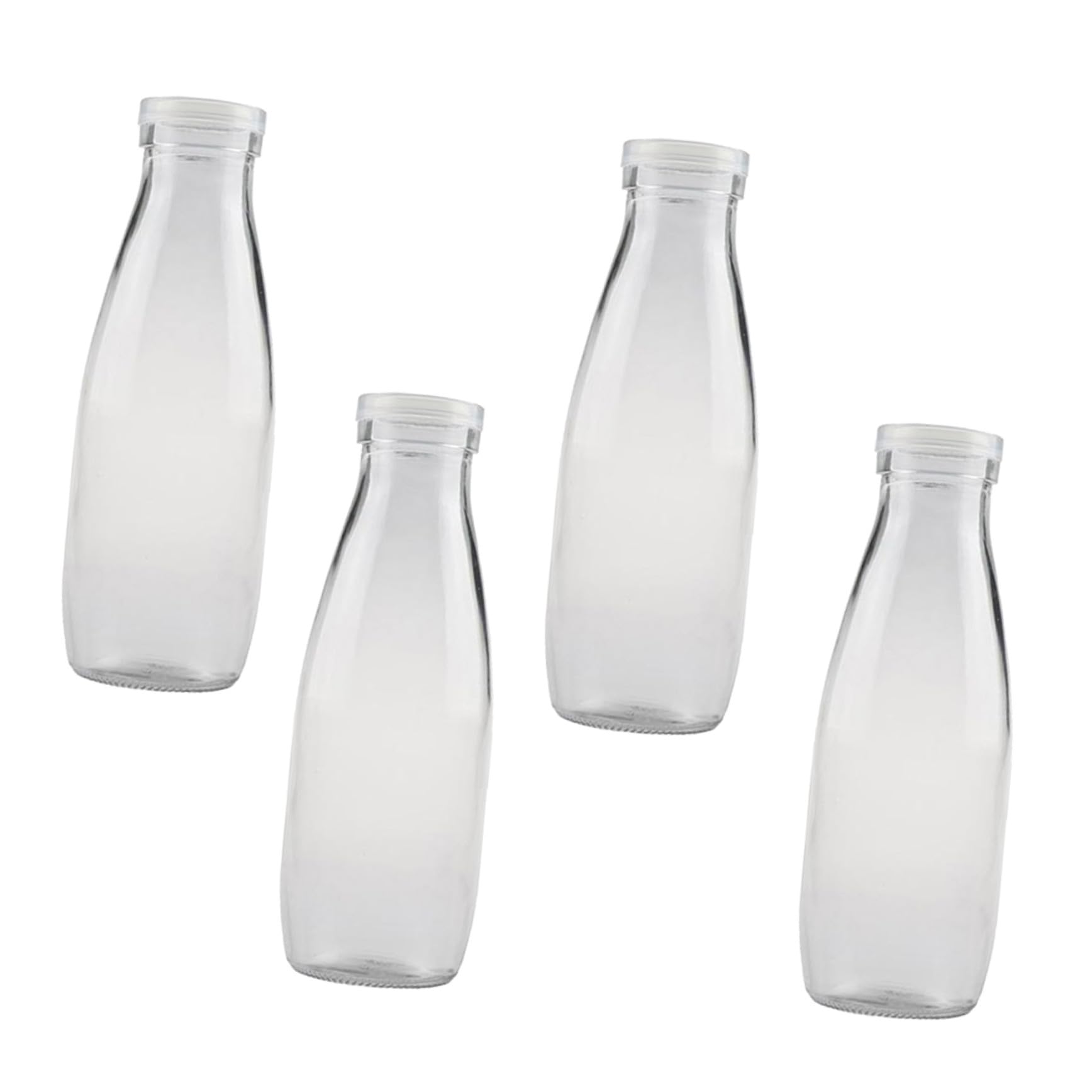 GALPADA Bottiglie in Vetro per Latte e Yogurt 500ml con Coperchio, 4 Pezzi