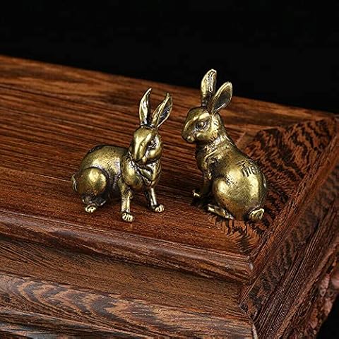 TEAMWILL Brass Rabbit Figurine Cover