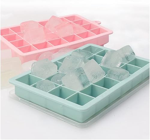 Miniatura 3 de Bandeja para cubitos de hielo, paquete de 3 moldes de silicona para cubitos de hielo, bandejas de hielo de silicona, más fáciles de liberar, sin BPA