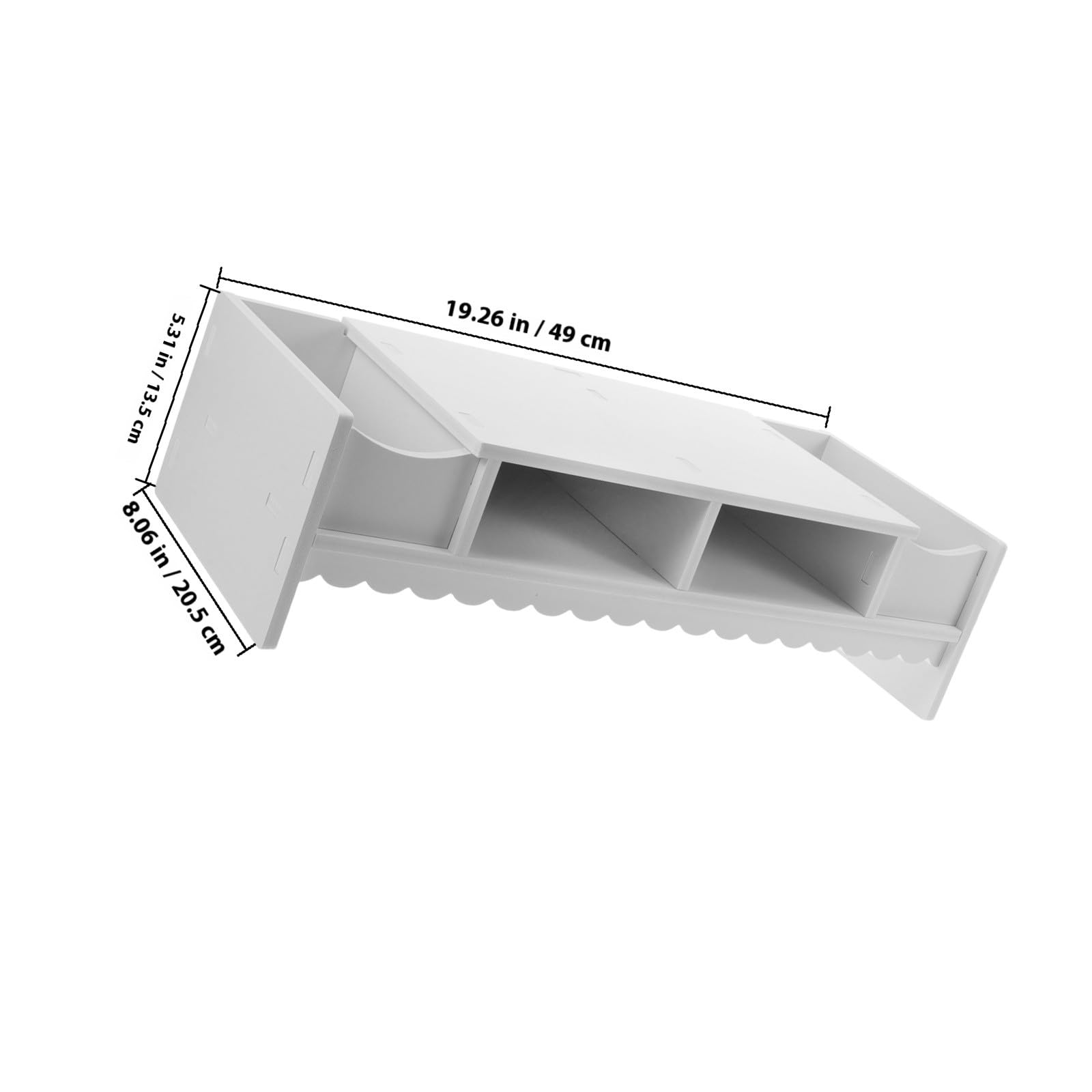 Étagère de Bureau pour Écran, Tiroir en PVC Support Blanc