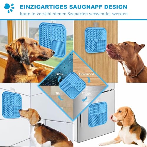 Leckmatte für Hunde und Katzen mit Saugnäpfen, langsames Füttern, Lecken für Angstzustände, Hundespielzeug, Fütterungsmatte für Butter, Joghurt, Erdnuss, Haustier-Badetrainingsmatte, 20 * 20cm