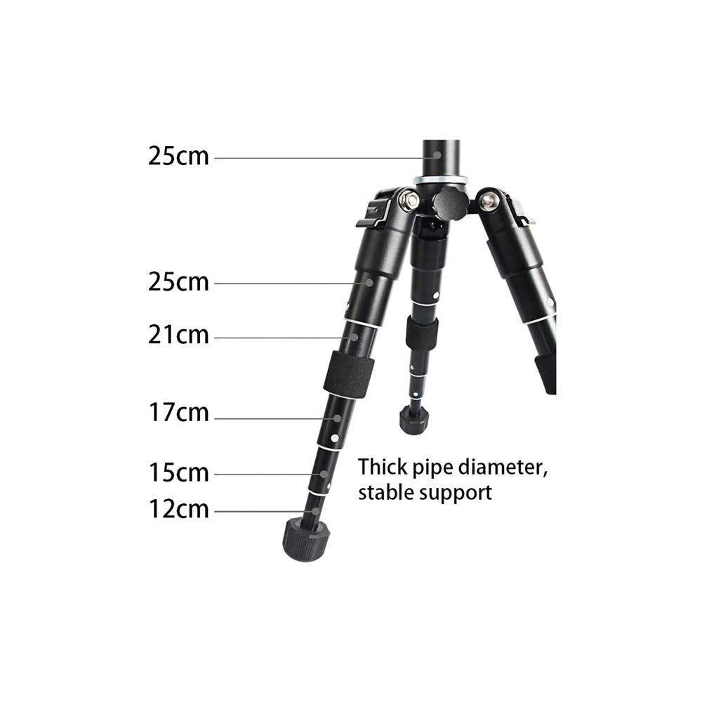 Treppiede da Viaggio per Fotocamera in Alluminio Leggero per DSLR SLR DV con Borsa per Il Trasporto