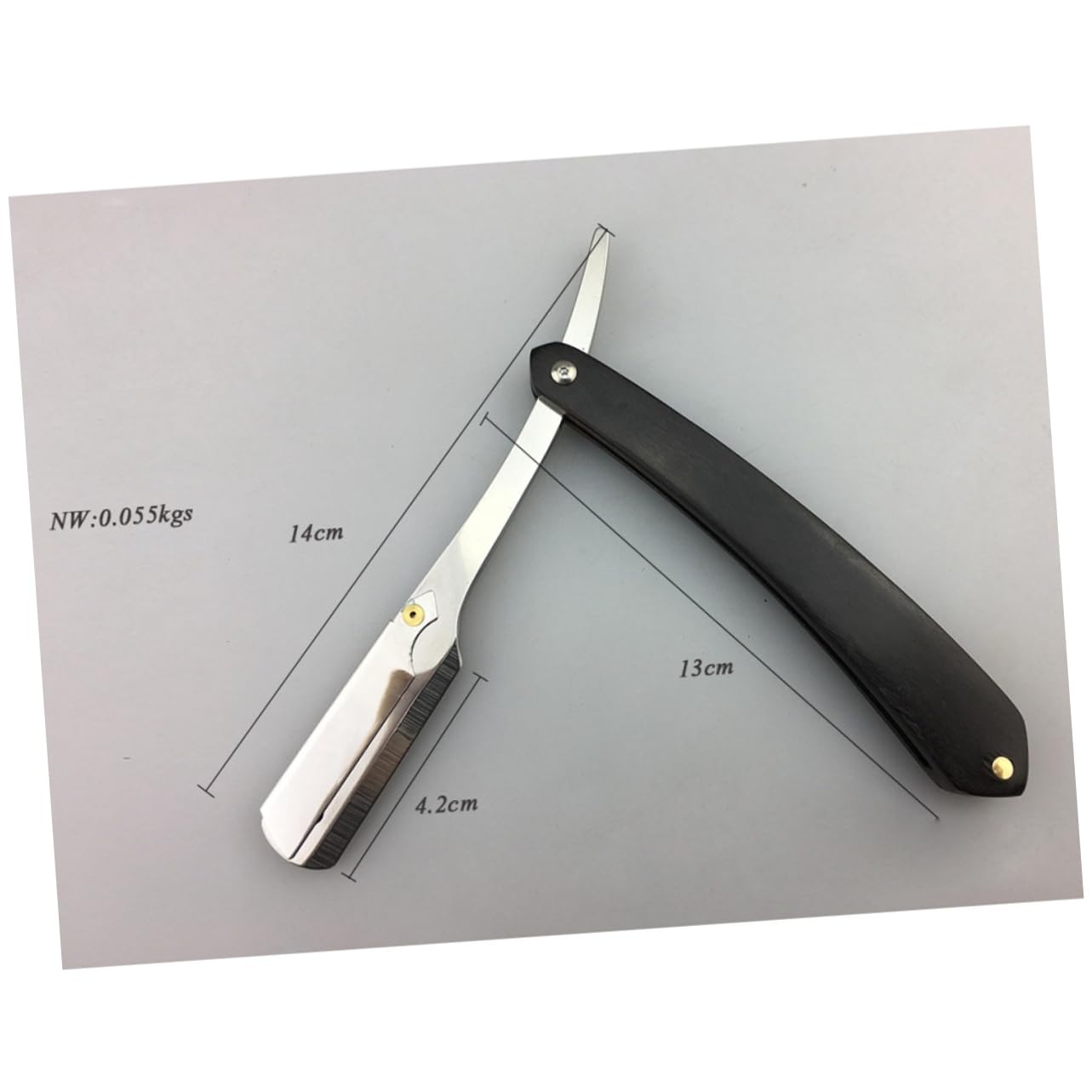 Healeved Men's Manual Razor Black Wooden Handle Safe Easy to Open Guard Perfect for Beard Sideburns Short Fine Hair