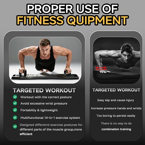 LALAHIGH Push Up Board,36 in 1 Home Gym Equipment with Ab Roller Wheel & Resistance Bands, Portable Foldable Workout Board for Full Body Strength Training Men Women,Gift for Boyfriend