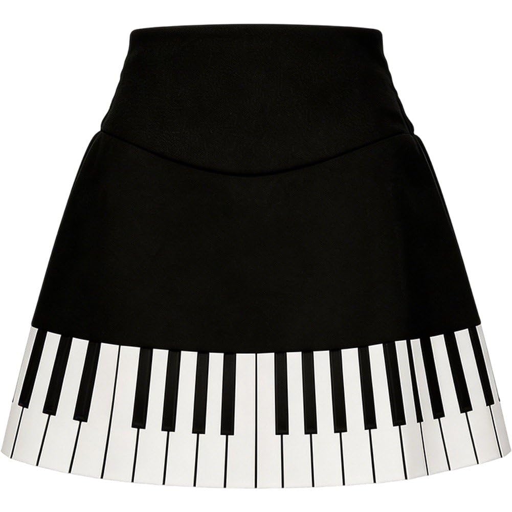 Ppmter Y2k Piano Skirt, High Waist A-line Skirt for Women, Harajuku Preppy Cute Skirt, Coquette Aesthetic Summer Streetwear