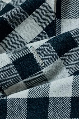 Image of SNITCH Men Shirt | Relaxed Fit Checkered Overshirt with Full Sleeve & Point Collar | Premium Cotton Blend Herringbone Weave Plaid Pattern Overshirt for Casual Layering & Style