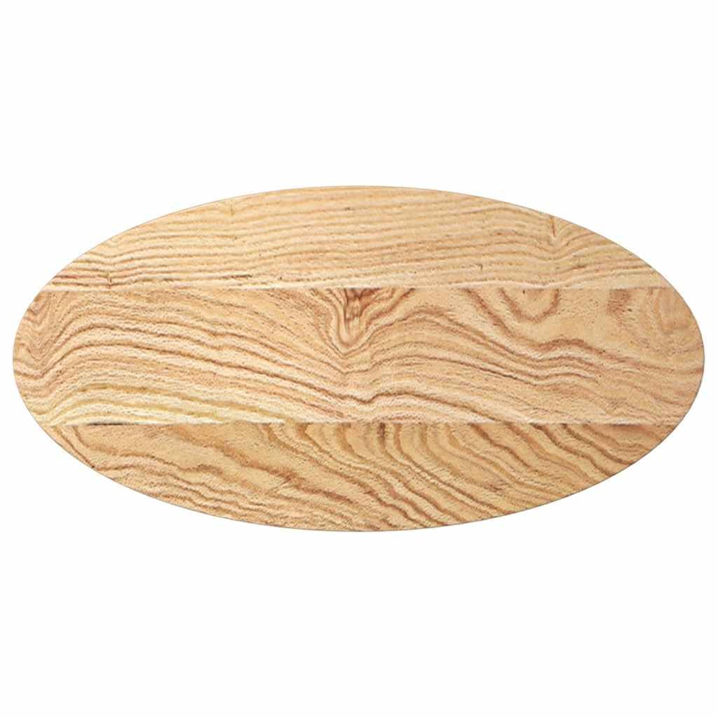 vidaXL - Solid Oak Oval Table Top Wood 80x40x2 cm - Versatile Flat Surface for Coffee/Side/Bar Table — image 1