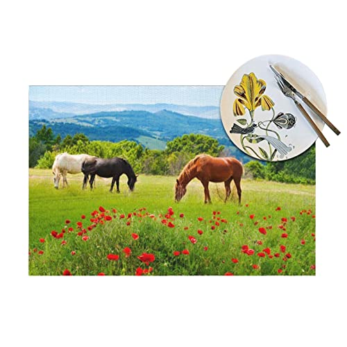 Napperon chevaux résistant à la chaleur solution lavable pour table propre - 5