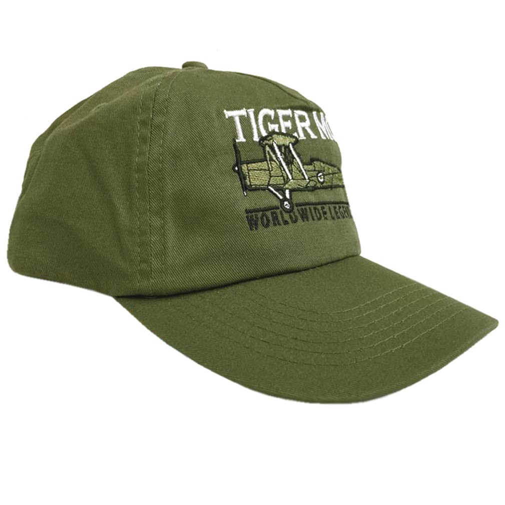 The Wooden Model Company Ltd Men's Green De Havilland Dh.82 Tiger Moth Raf/Royal Canadian/Royal Australian/Royal New Zealand Air Force Biplane Aircraft Adjustable Embroidered Baseball Cap.