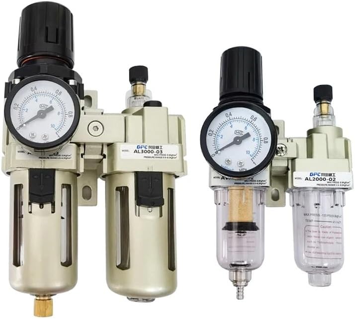 1Pc AC2010-02 AC3010-03 AC4010-04 Pneumatic Pressure Regulator Oil Water Separator Manual Drainage Compressor Air Filter(AC4010-04 PC10-04,Fiber Filter)