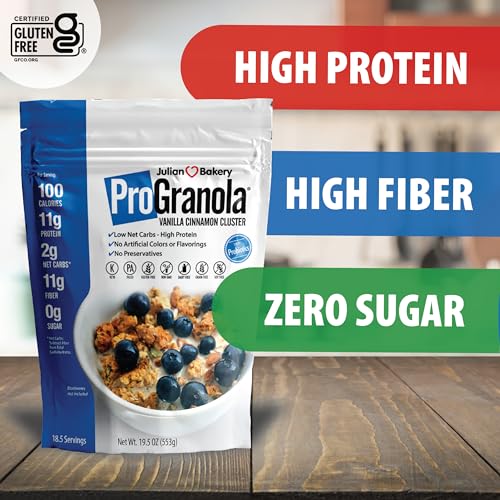 Image of Julian Bakery ProGranola Cereal | Vanilla Cinnamon | 12g Protein | Paleo | 2 Net Carbs | Gluten-Free | Grain-Free | 3 Pack