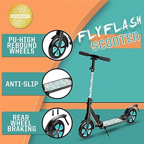 Miniatura 3 de FlyFlash Patinete para niños y adultos, para niños de 6 a 12 años en adelante, scooter para adultos con ruedas grandes, scooters deportivos