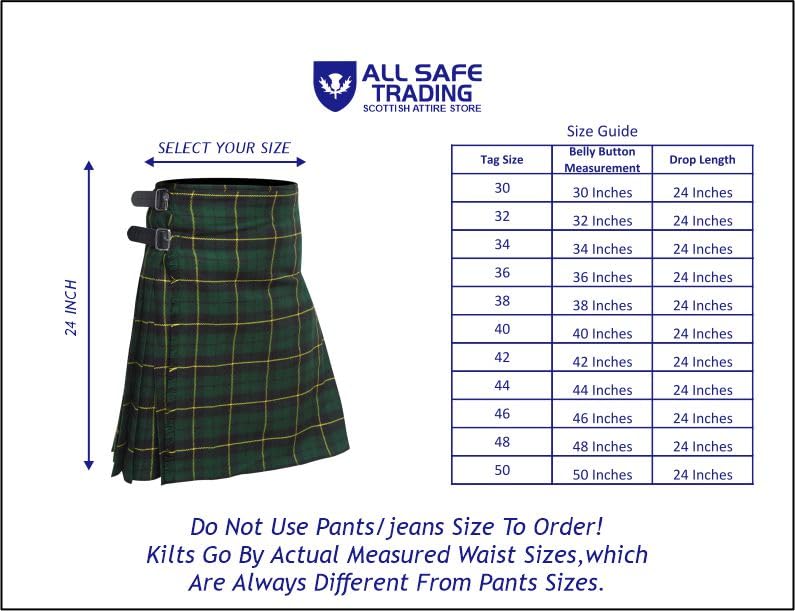 Image of 8 Yard Mens Kilt - Authentic Tartan Kilt for Men Highland Outfit for Weddings & Traditional Scottish Wear