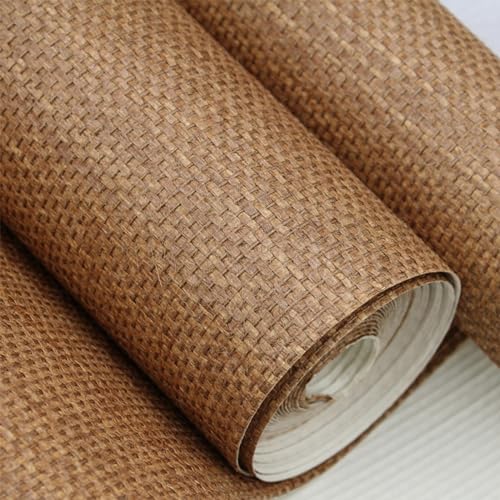 Carte da Parati in Sisal Elegante di Lusso, Carta Parati in Tessuto Erboso Naturale, Tappezzeria Rotoli di Carta da Parati Vintage E Retro, per Camera Letto Soggiorno Decorazione Parete
