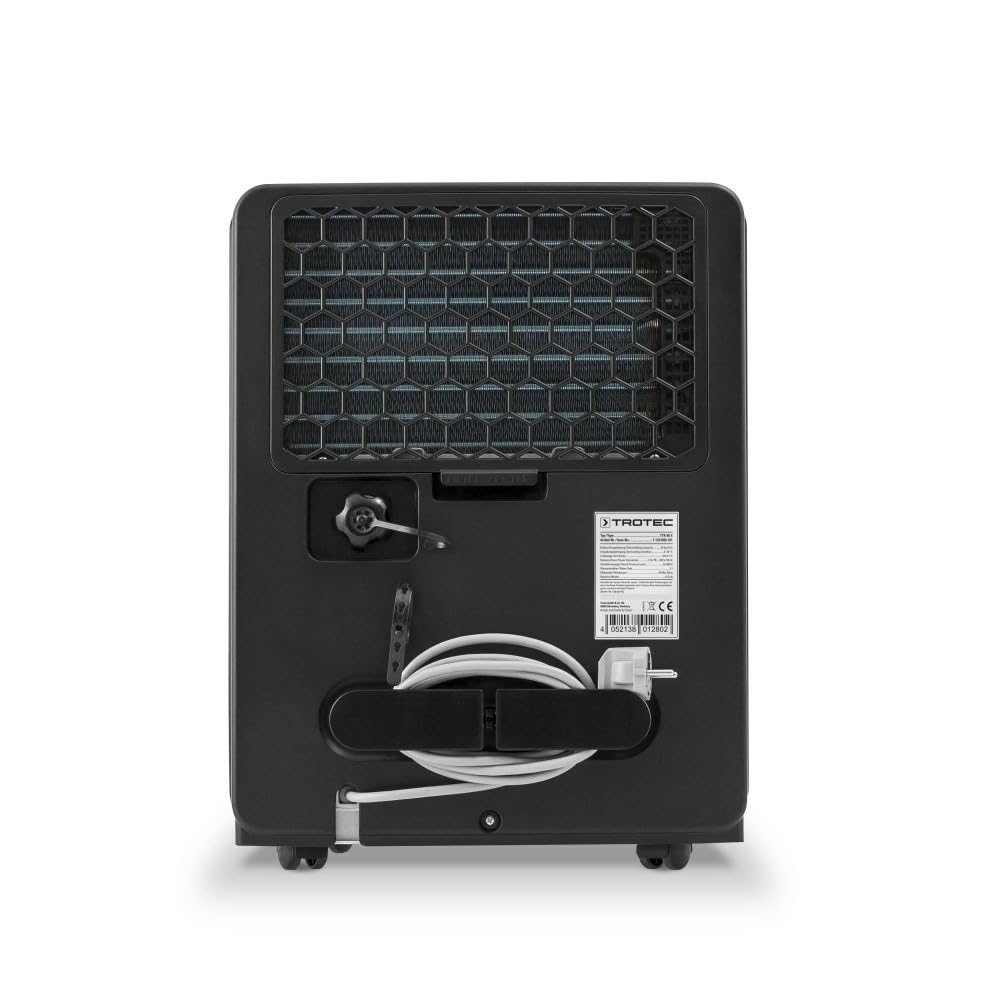 TROTEC Déshumidificateur électrique TTK 96 E – 30 L/24h, pour pièces jusqu’à 90 m², hygrostat réglable 35–85%, mode séchage linge, minuterie, bac 3 L, drainage continu