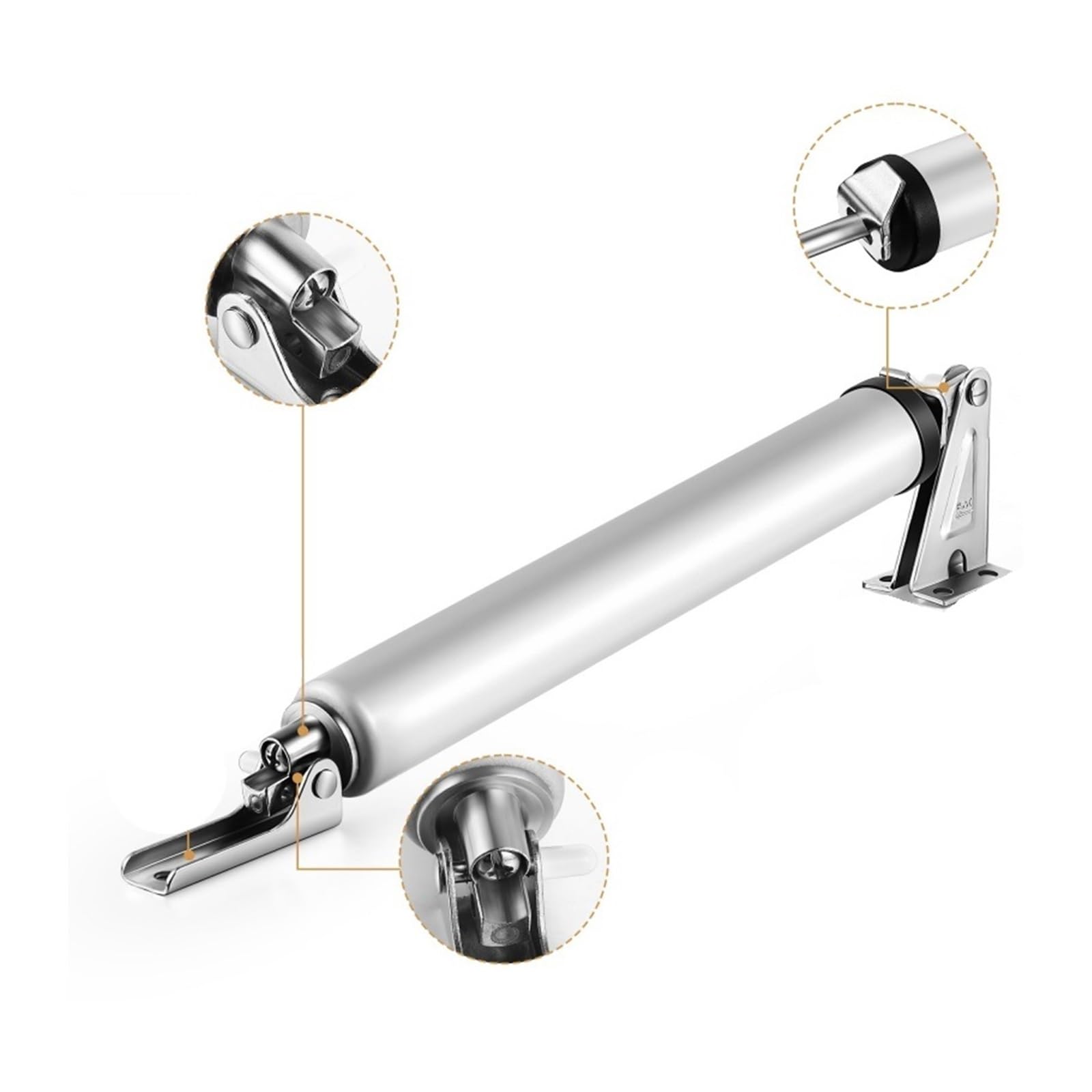 Chiudiporta Automatico A Chiusura Morbida 35KG Accessori Hardware Con Supporto Protettivo For Arresto Di Posizionamento A Velocità Regolabile Pneumatica(Black)