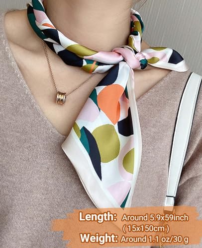 Dailyacc Hair Scarf for Women Fashion Silky Satin Headscarf Wrap Breathable Lightweight Neck Scarves For Handbag Accessories2