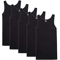 NUOZA Canottiera Uomo Pacco da 5 100% Cotone Canottiera-Nero,XL
