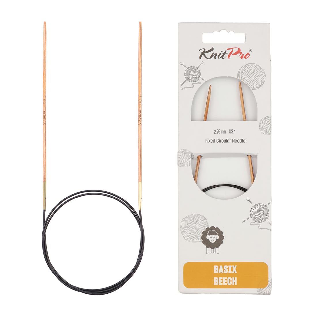 KnitPro Basix Beech Fixed Circular Needles 32