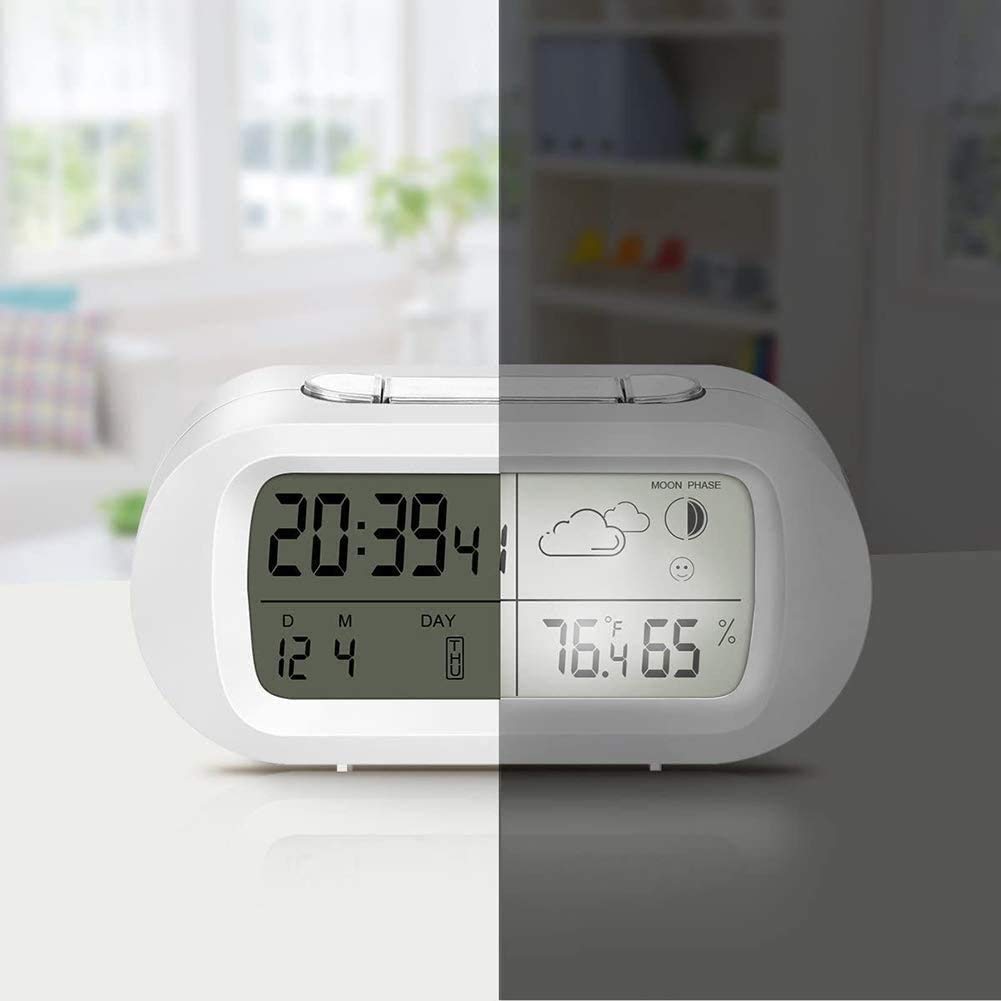 Stacja pogodowa, termometr i higrometr wewnętrzny/zewnętrzny z podświetlanym wyświetlaczem LCD, idealna do monitorowania pogody